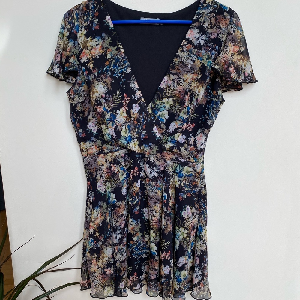 Floral Wrap Skater Dress